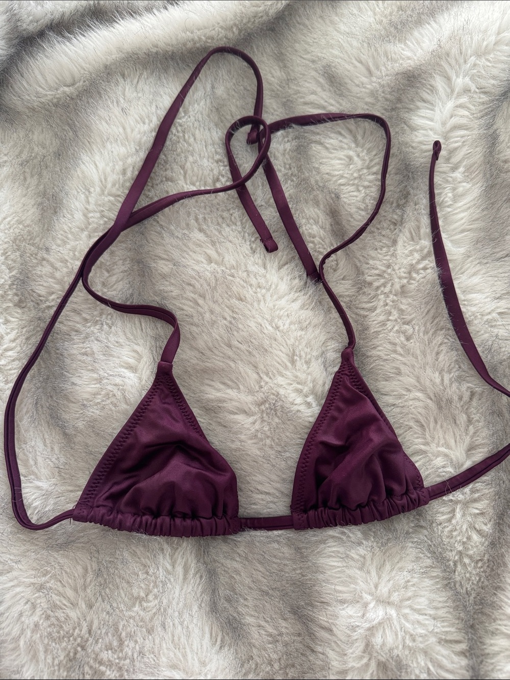 Solid & striped Women’s Triangle Bikini Top - Deep Plum xxs